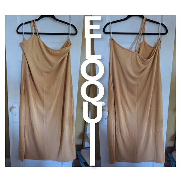 Eloquii One-Shoulder Bodycon Nude-colored Tube Dress - 3X or 22/24W - Picture 1 of 8